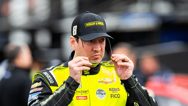 NASCAR Cup Series driver Kyle Busch (8) before qualifying for the Clash at the Coliseum at the Los Angeles Memorial Coliseum.