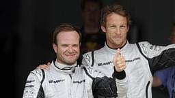 Qualifying for the Spanish GP 2009: Jenson Button (England, right) takes pole position - teammate Rubens Barrichello (Brazil, both Brawn GP) comes third