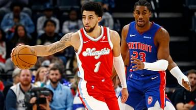 Memphis Grizzlies guard Scotty Pippen Jr. (1) dribbles the ball as Detroit Pistons guard Jaden Ivey (23) defends during the first quarter at FedExForum.