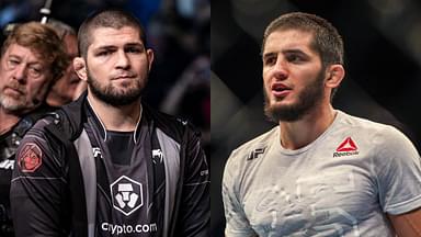 Khabib Nurmagomedov (L), Islam Makhachev (R)