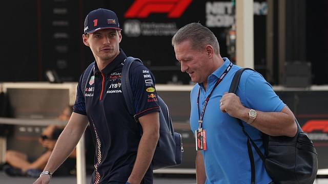 06 10 2023, Losail International Circuit, Doha, Formula 1 Qatar Airways Qatar Grand Prix 2023 ,in the picture Max Verstappen NLD , Oracle Red Bull Racing with his father Jos Verstappen