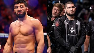 Arman Tsarukyan (L), Khabib Nurmagomedov (R)