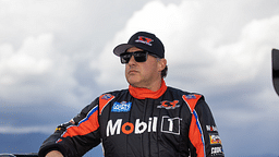 NHRA top alcohol dragster driver Tony Stewart poses for a portrait prior to qualifying for the Winternationals at In-N-Out Burger Pomona Dragstrip.