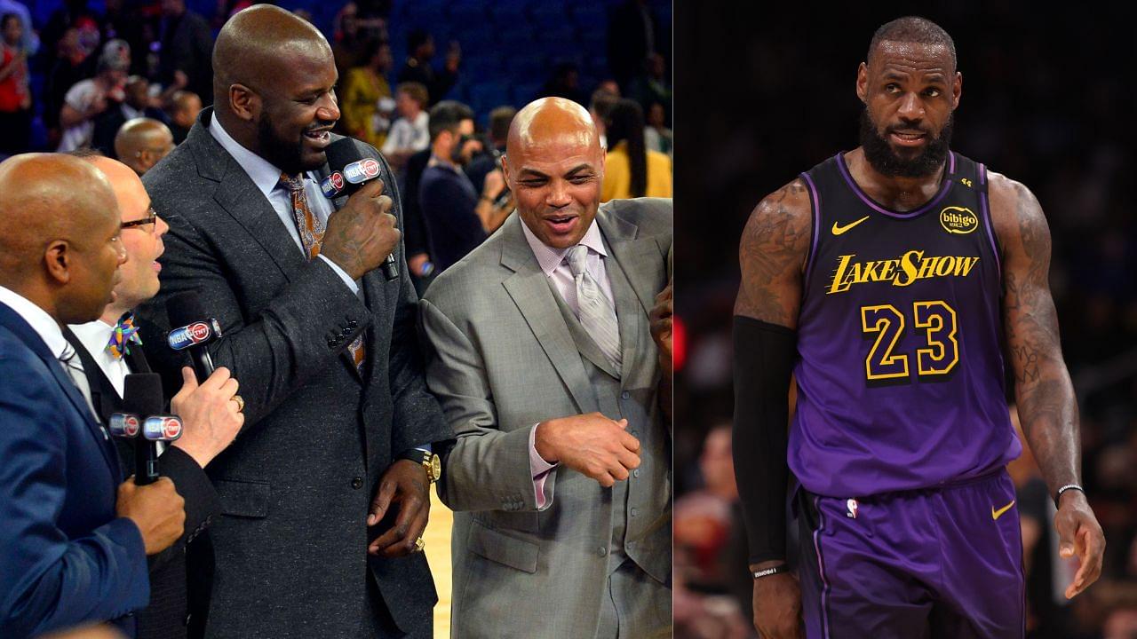 Charles Barkley on TNT (L) and Lakers superstar LeBron James (R)