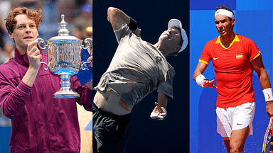 Jannik Sinner (L), Martin Landaluce (C) and Rafael Nadal (R)