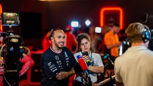 LEWIS HAMILTON (GBR) of Mercedes-AMG 44 taking the time to answer every question at the media pen on Sunday at the 2024 Formula 1 Abu Dhabi Grand Prix