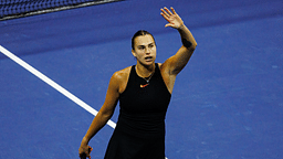 Aryna Sabalenka of Belarus celebrates her victory over Emma Navarro of the United States