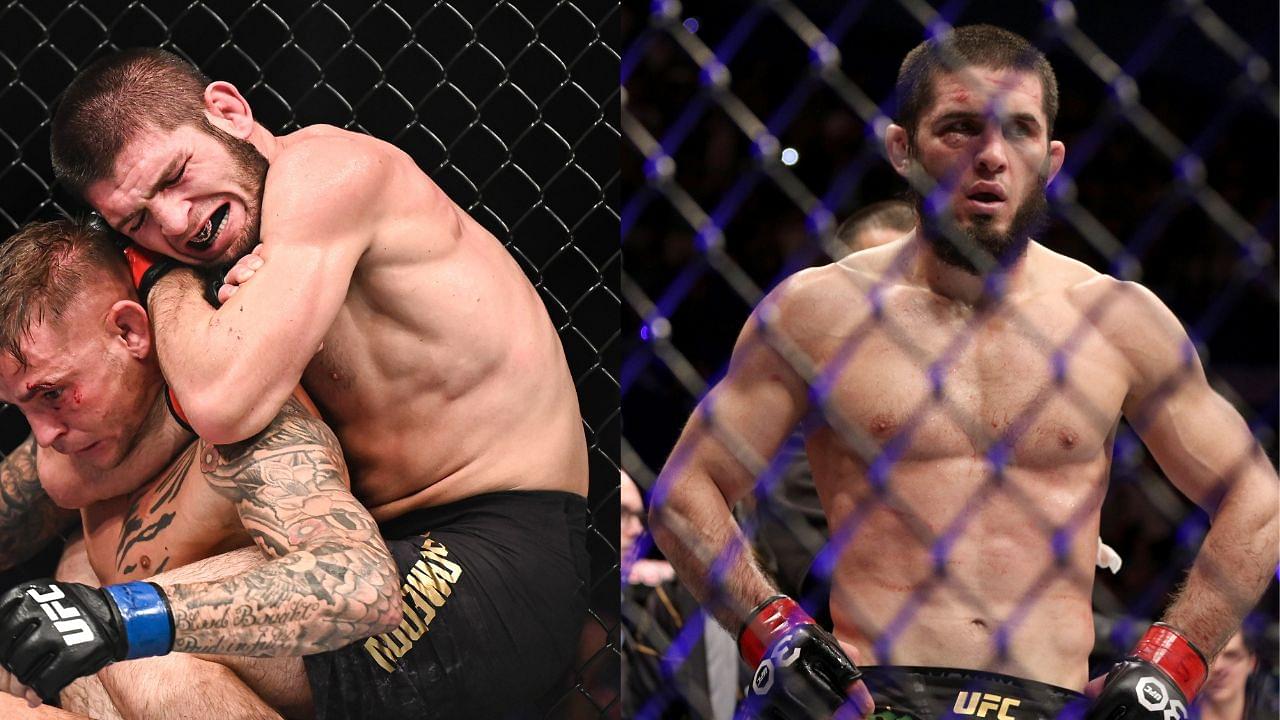 Khabib Nurmagomedov (L), Islam Makhachev (R)