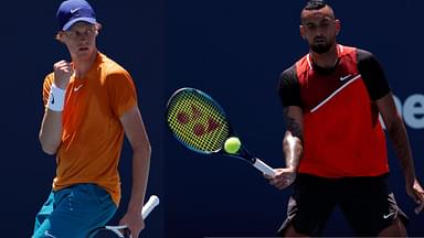 Jannik Sinner (L) and Nick Kyrgios (R)