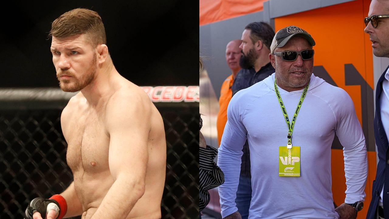 Michael Bisping (L), Joe Rogan (R)