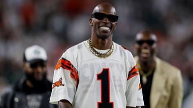 Former Cincinnati Bengals player, Chad Johnson, walks on the field during warmups before the game against the Los Angeles Rams at Paycor Stadium.