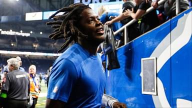 Detroit Lions quarterback Teddy Bridgewater runs off the field after 42-17 win over the Denver Broncos at Ford Field in Detroit on Saturday, Dec. 16, 2023.