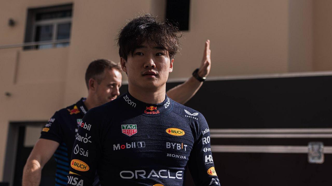 Yuki Tsunoda of Japan and Visa Cash App RB in Rebull racing suits during the Formula One post-season test