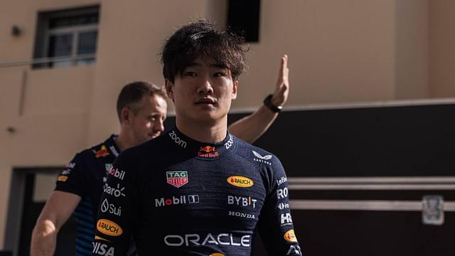 Yuki Tsunoda of Japan and Visa Cash App RB in Rebull racing suits during the Formula One post-season test