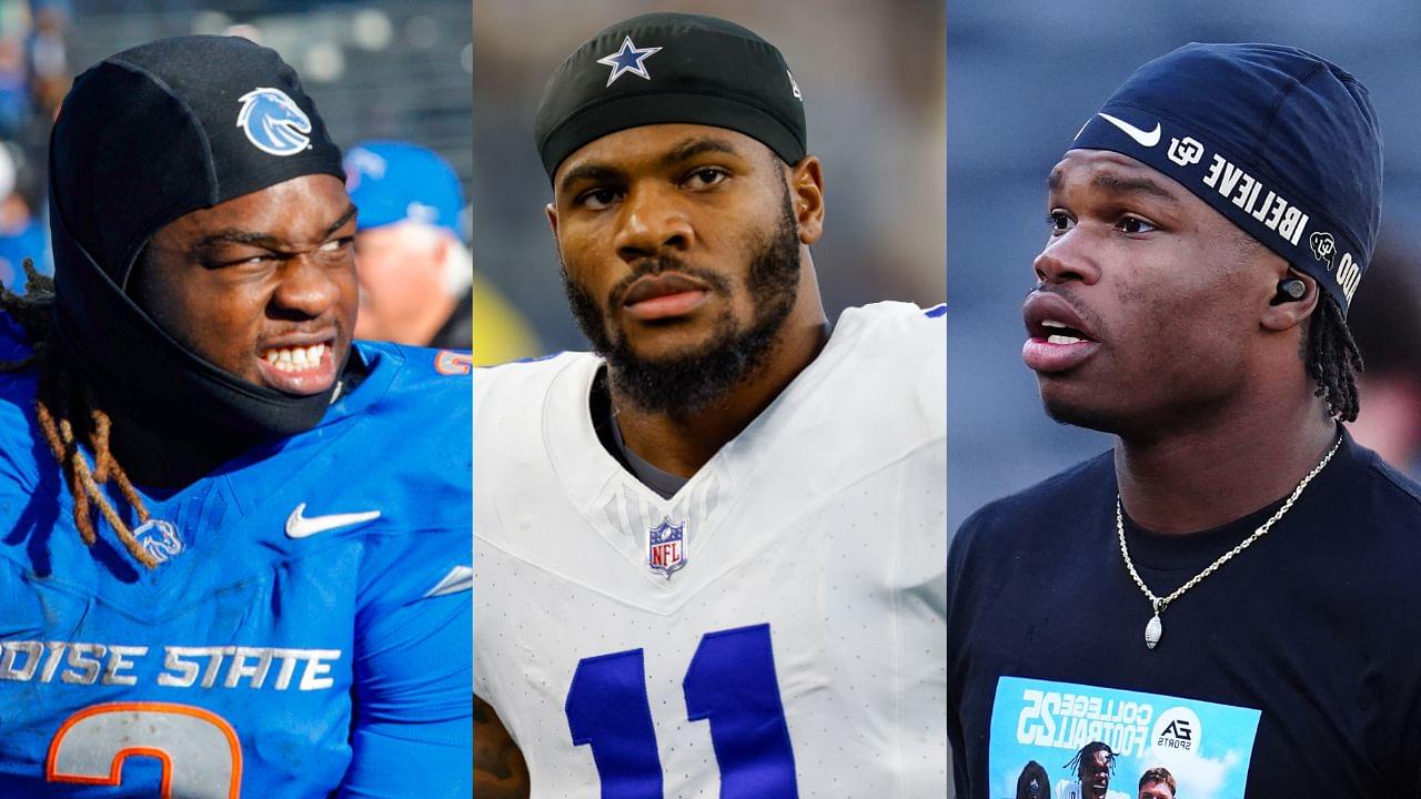 Ashton Jeanty [Left]; Micah Parsons [Center]; Travis Hunter [Right]