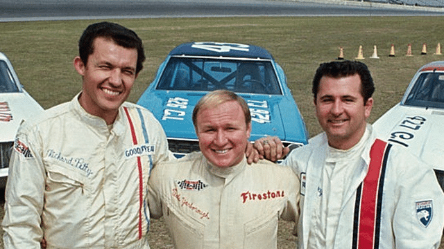 (L-R) Richard Petty, Cale Yarborough and LeeRoy Yarbrough