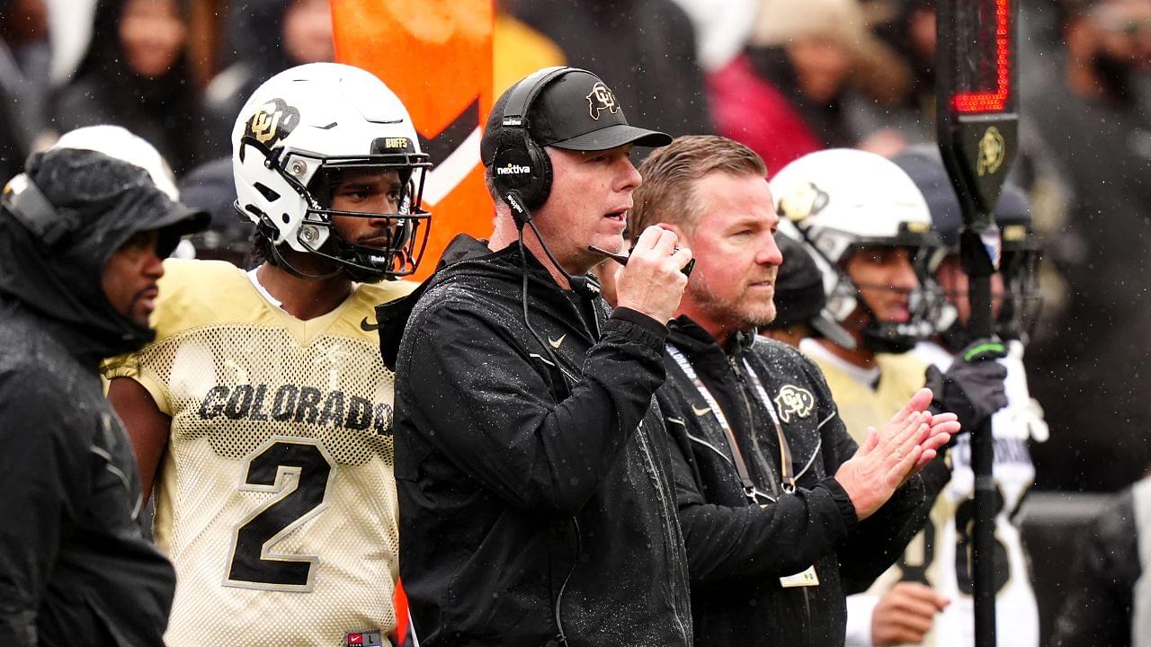 Colorado Buffaloes offensive coordinator Pat Shurmur during a spring game event at Folsom Field.