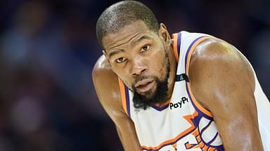 Phoenix Suns forward Kevin Durant (35) waits for play to resume against the Golden State Warriors during the third quarter at Chase Center.