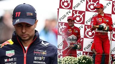 Sergio Perez(L), Rubens Barrichello(C), Michael Schumacher(R)