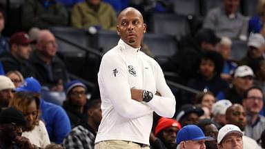 Penny Hardaway head coach of the Memphis Tigers looks on against the Mississippi State Bulldogs during the second half at FedExForum