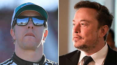 (L-R) Brad Keselowski and Elon Musk