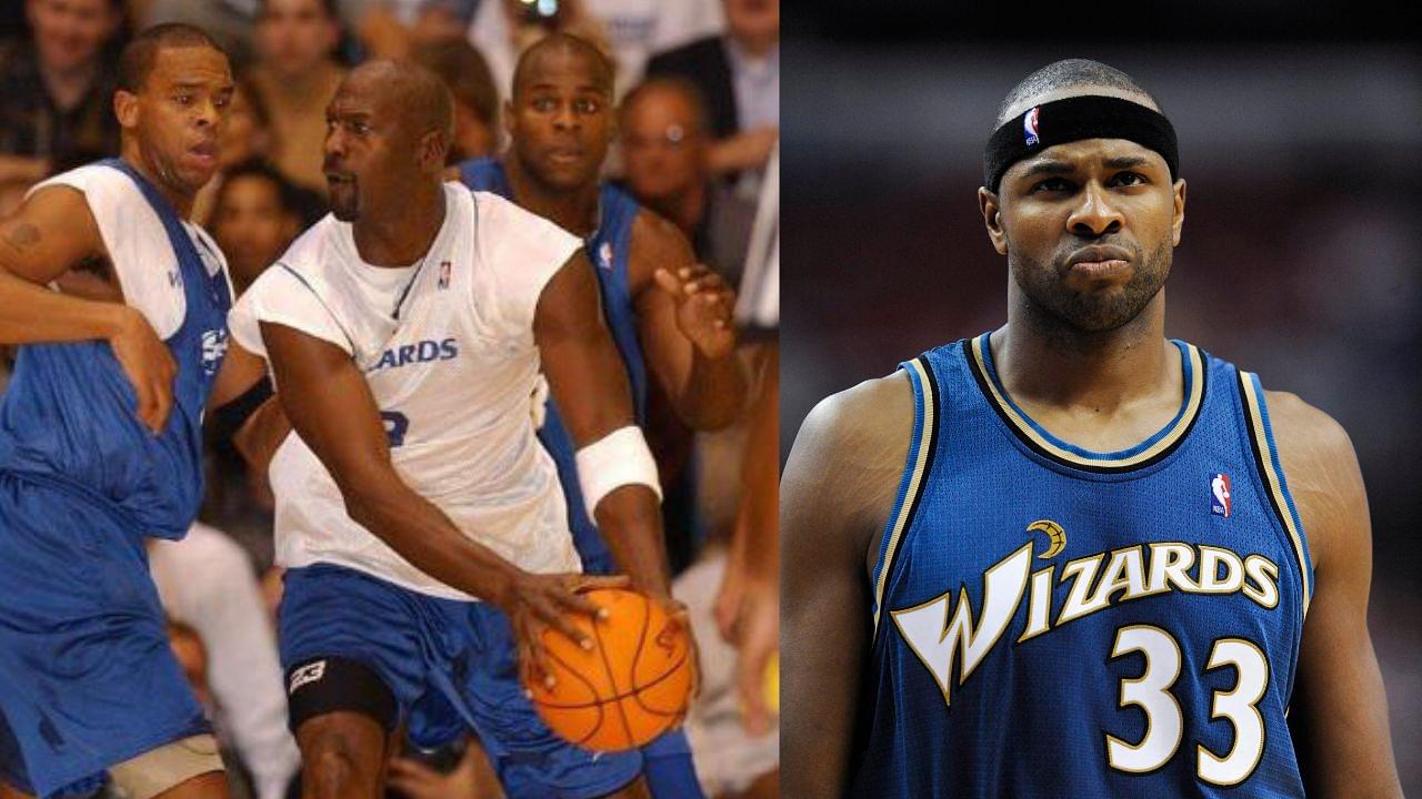 Michael Jordan (L), Brendan Haywood (R)