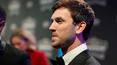 Nov 22, 2024; Charlotte, NC, USA; NASCAR Cup Series driver Daniel Suarez during the NASCAR Awards Banquet at Charlotte Convention Center.