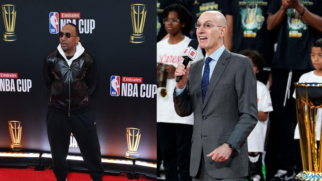 Stephen A. Smith (L), Adam Silver (R)