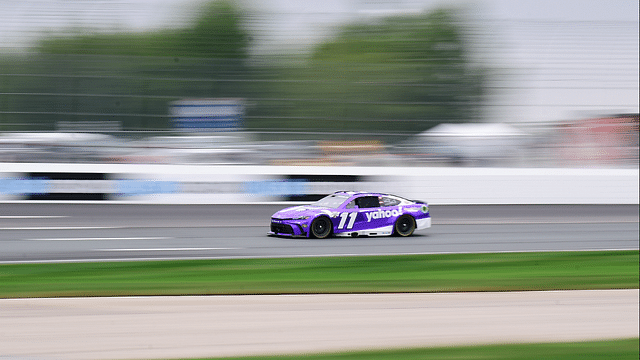 Jun 23, 2024; Loudon, New Hampshire, USA; NASCAR Cup Series driver Denny Hamlin (11) races during the USA TODAY 301 at New Hampshire Motor Speedway. Mandatory Credit: Eric Canha-Imagn Images