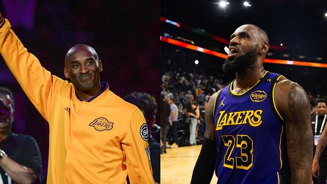 Kobe Bryant (L) and LeBron James (R)