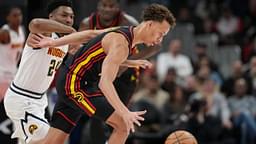 Atlanta Hawks guard Dyson Daniels (5) steals the ball during the second half at State Farm Arena.