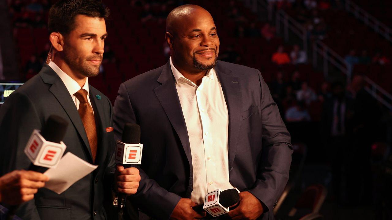 Daniel Cormier before the fight between Johnny Munoz and Jamey Simmonsduring UFC 265 at Toyota Center.