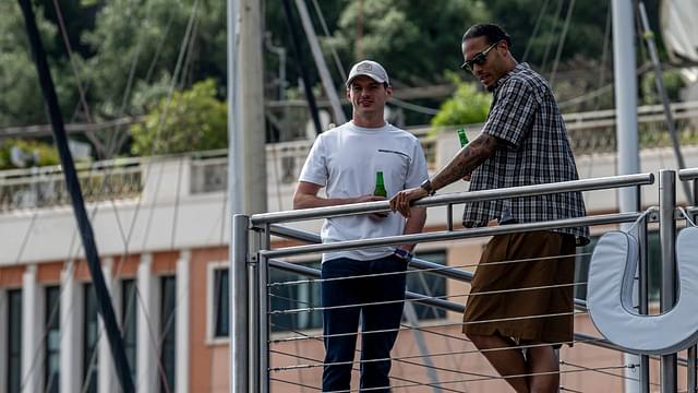 Liverpool' Virgil Van Dijk and Max Verstappen, Red Bull Racing RB19 during the Monaco Grand Prix at Circuit de Monaco on Saturday May 25, 2024 in Monte Carlo, Monaco