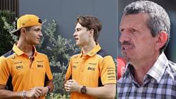 Lando Norris(L), Oscar Piastri(C), Guenther Steiner(R)