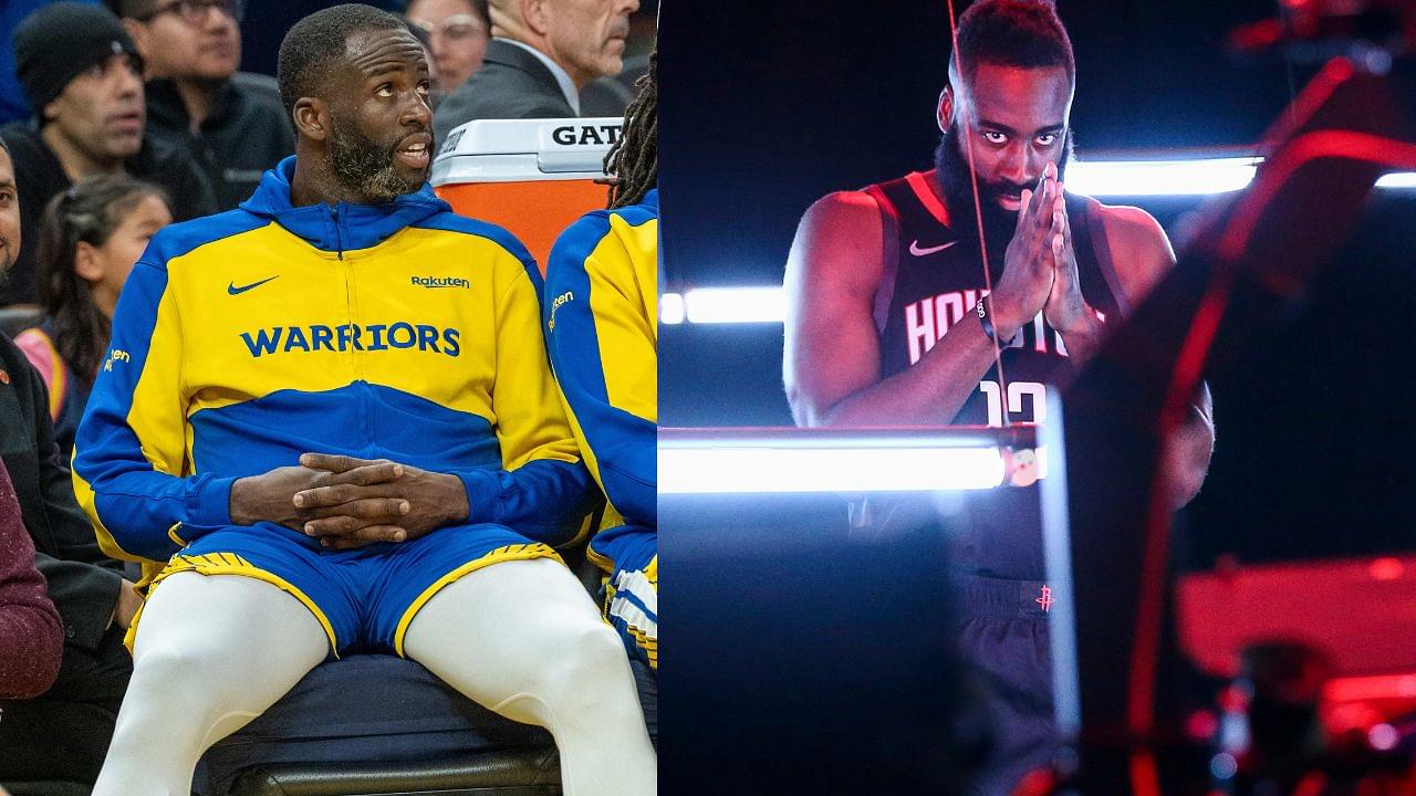 Draymond Green (L) and James Harden (R)