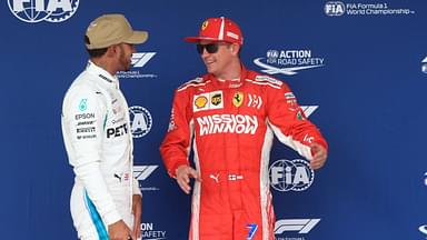 Mercedes AMG Petronas Motorsport, Lewis Hamilton takes pole for tomorrows race, chats with Scuderia Ferrari, Kimi Raikkonen