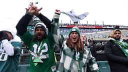 Philadelphia Eagles fans cheer before the NFC Championship game at Lincoln Financial Field.