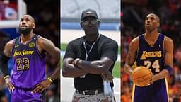 LeBron James(L), Michael Jordan(Center), and Kobe Bryant(R)