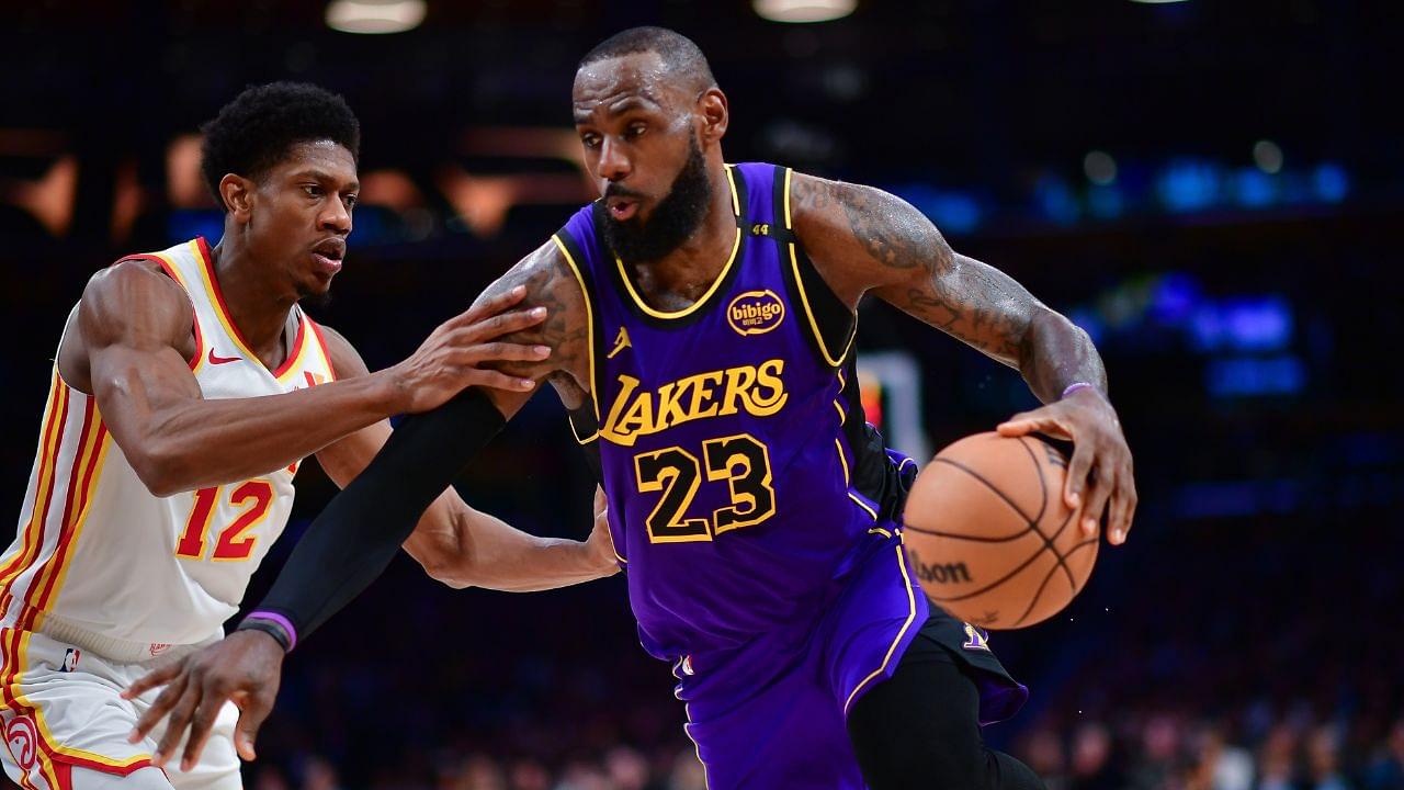 NBA: LeBron James Atlanta Hawks at Los Angeles Lakers