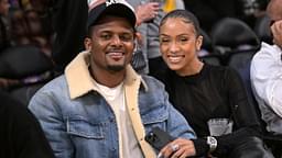 Cleveland Browns quarterback Deshaun Watson and girlfriend Jilly Anais attend the game between the Los Angeles Lakers and the Minnesota Timberwolves at Crypto.com Arena.