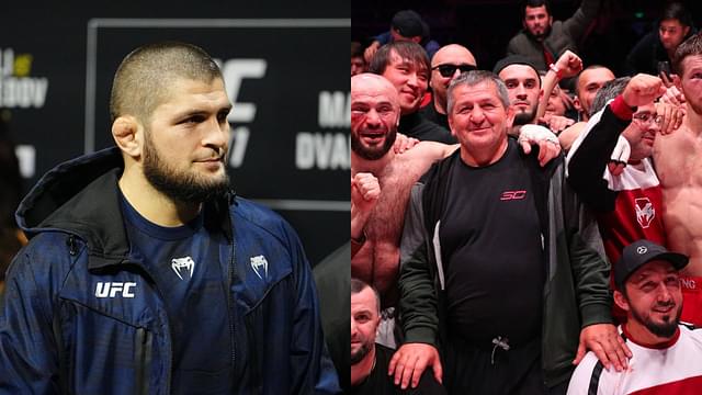 Khabib Nurmagomedov (L), Abdulmanap Nurmagomedov (R)