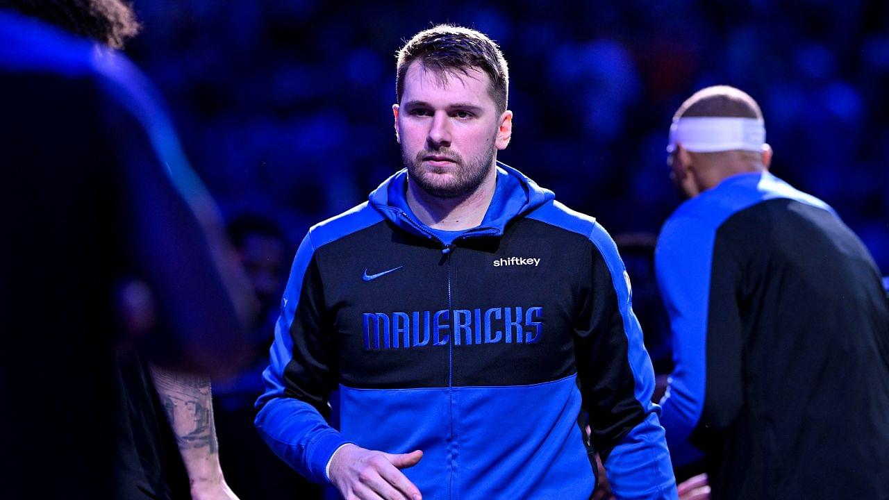 Dallas Mavericks guard Luka Doncic (77) before the game between the Dallas Mavericks and the Minnesota Timberwolves at the American Airlines Center.