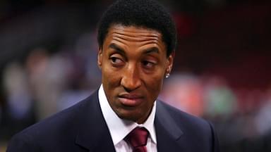 Chicago Bulls former player Scottie Pippen prior to the first half against the Dallas Mavericks at the United Center.