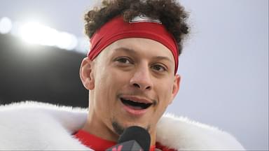 Kansas City Chiefs quarterback Patrick Mahomes (15) is interviewed by Netflix reporter Stacey Dales following a win against the Pittsburgh Steelers at Acrisure Stadium.