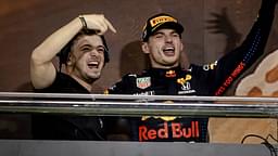 ABU DHABI DJ Martin Garrix and Jos Verstappen of Red Bull Racing after winning the Formula 1 World Championship after the Abu Dhabi Grand Prix at Yas Marina Circuit