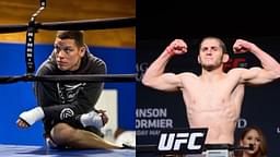 Nate Diaz (L), Islam Makhachev (R)