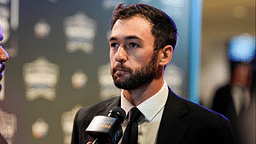 Nov 22, 2024; Charlotte, NC, USA; NASCAR Cup Series driver Chase Elliott (9) during the NASCAR Awards Banquet at Charlotte Convention Center. Mandatory Credit: Jim Dedmon-Imagn Images