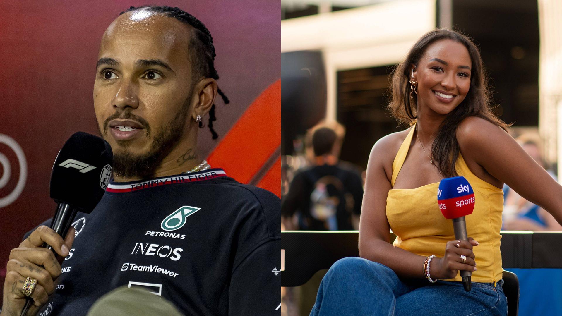 Lewis Hamilton (L) and Naomi Schiff (R)