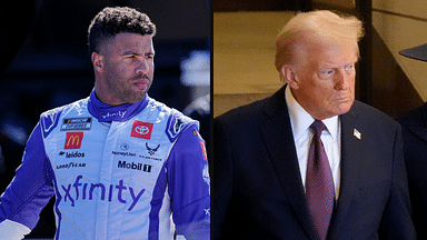 Bubba Wallace (R) and Donald Trump (L). Image Credits: Imagn.