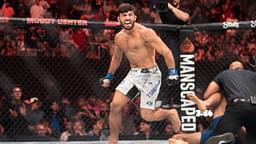 Armenian-Russian professional mixed martial artist ARMAN TSARUKYAN celebrating his win in Lightweight Bout during UFC Fight Night event at Moody Center in Austin. Austin USA - ZUMAr187 20231202_zsp_r187_053 Copyright: xJustinxRenfroex